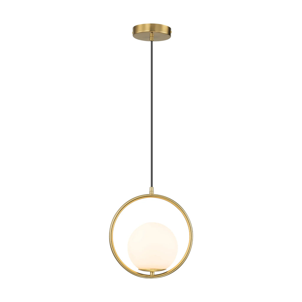 1-Light Globe Glass Geometric Pendant H9439
