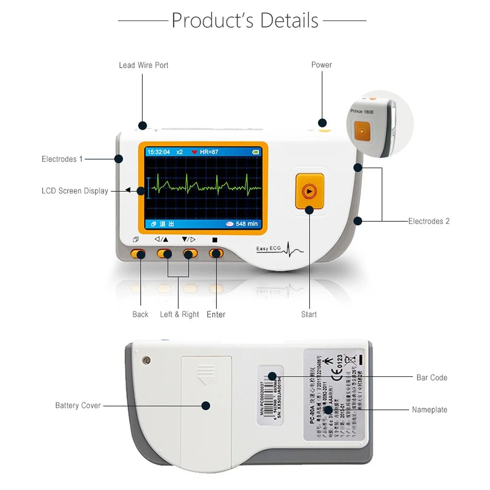 Handheld LCD EKG Device with USB Cable Q9925