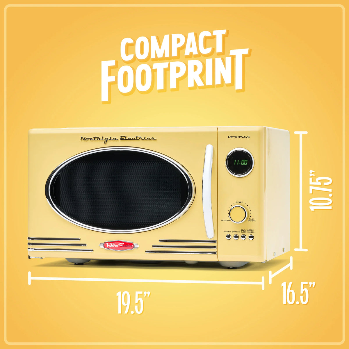 0.9 Cubic Foot 800-Watt Countertop Microwave Oven - Yellow K492719