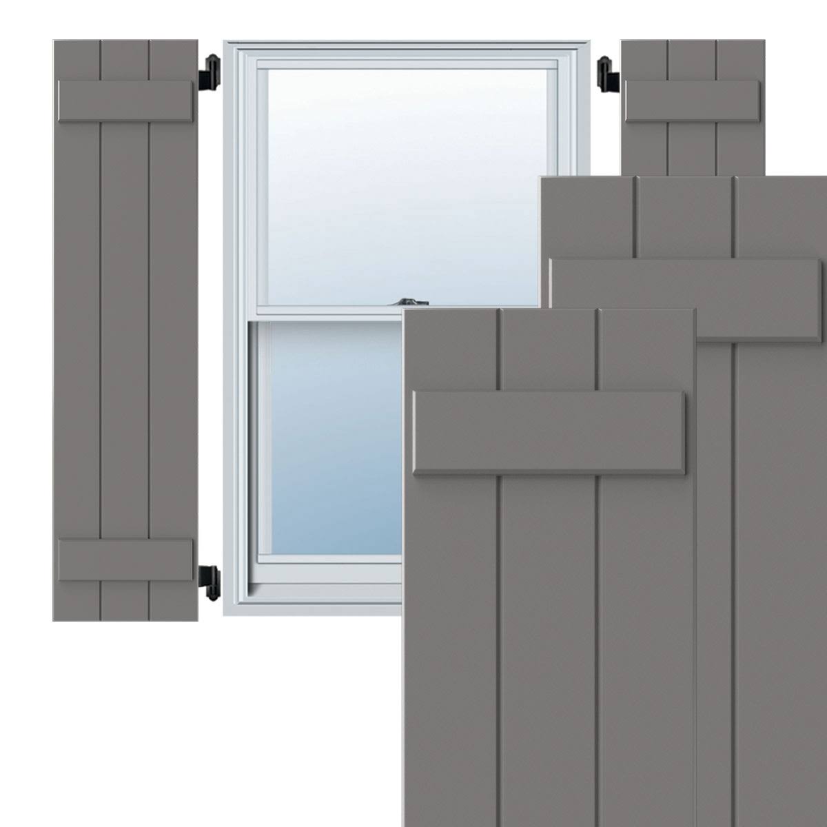 12x22W x 42x22H Primed Composite Board-n-Batten Shutters (Per Pair) R645305