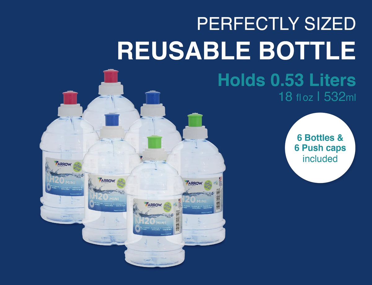 18 oz Clear BPA-Free Water Bottles 6 Pack T86028