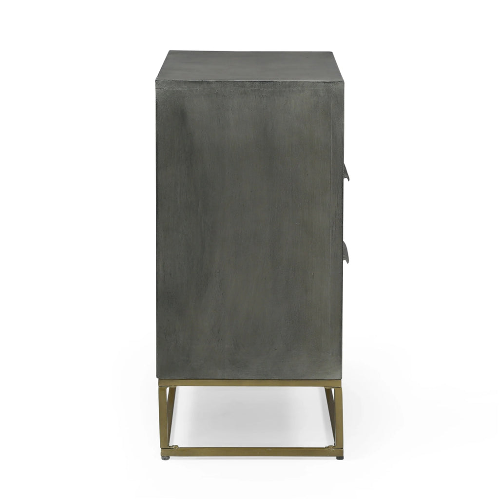 Mango Wood and Wicker 3 Drawer Cabinet G7745