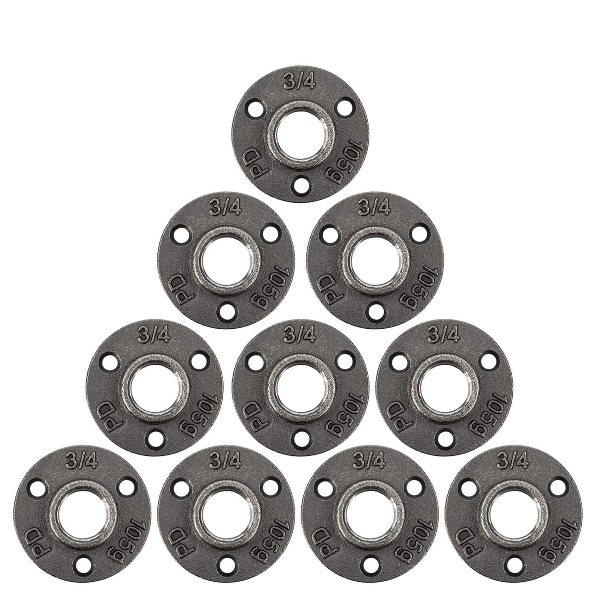 1 Inch Black Malleable Cast Iron Floor Flange 10 Pack W826423