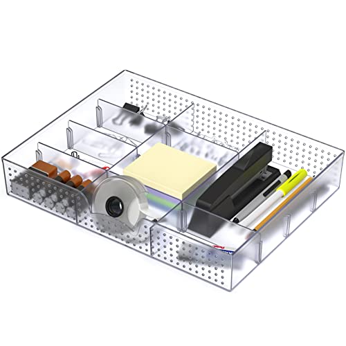 Black 2 Pack Drawer Organizer with 9 Adjustable Compartments L41201