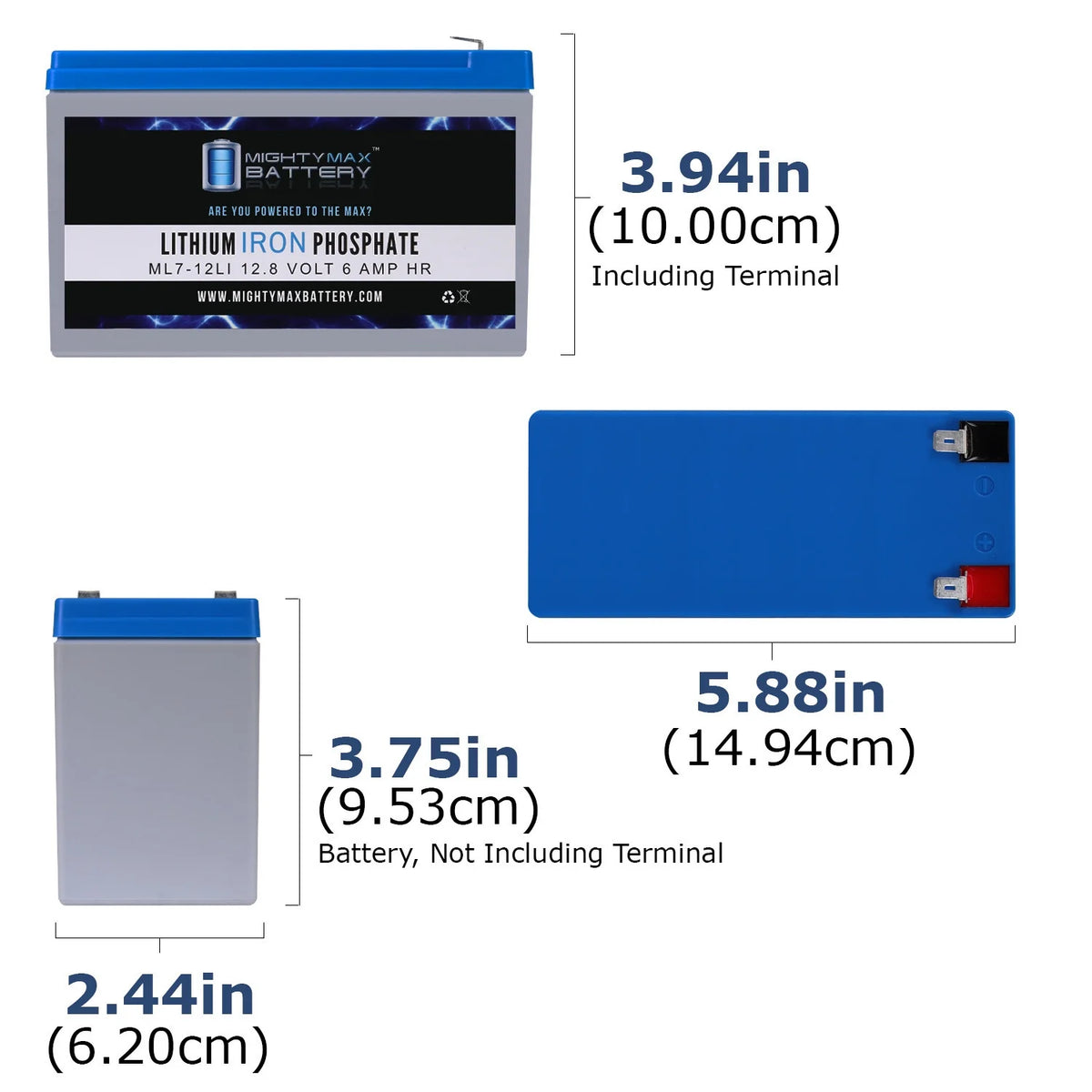 12V 7AH Lithium Replacement Battery 4 Pack E379