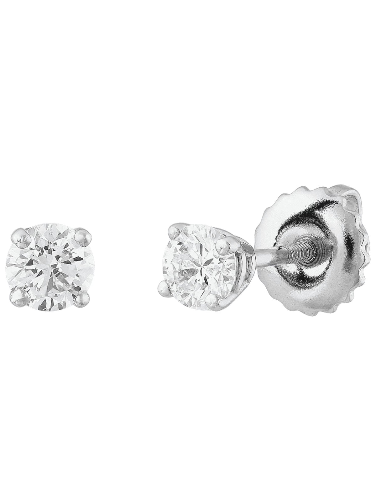 14kt White Gold Diamond Solitaire Stud Earrings P329778