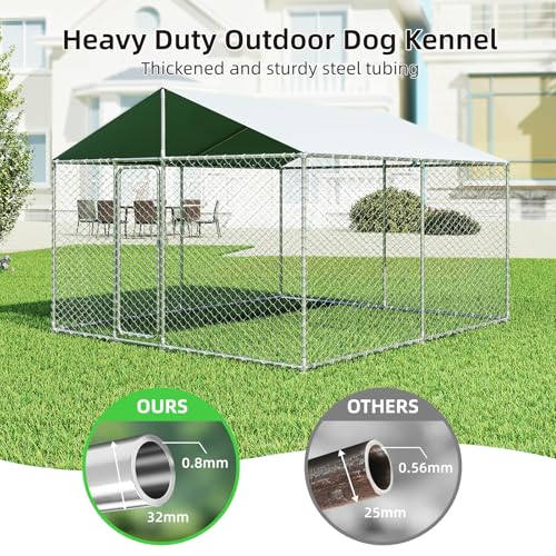 Extra Large Outdoor Dog Kennel with Waterproof Cover and Security Lock H898225