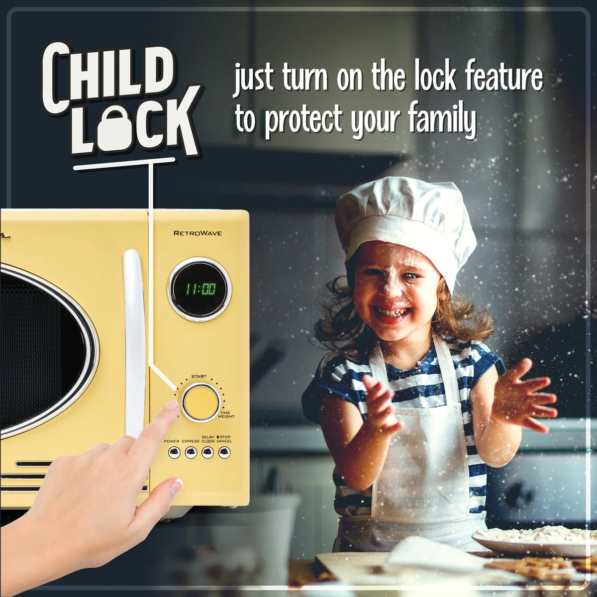 0.9 Cubic Foot 800-Watt Countertop Microwave Oven - Yellow K492719