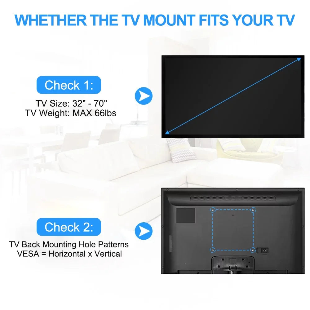 Full Motion TV Wall Mount Bracket 32 to 70 inch X687438