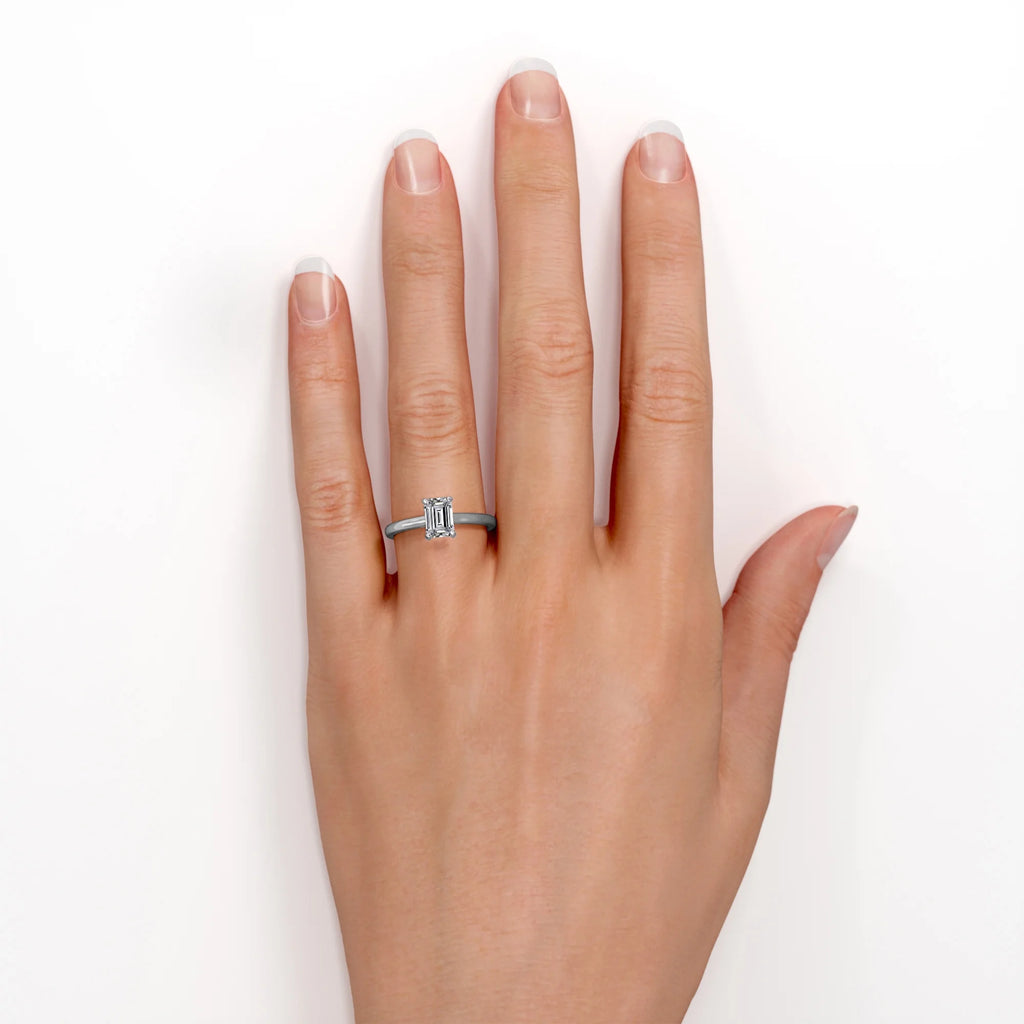 18K White Gold Plating Over Silver Solitaire Promise Ring U56324