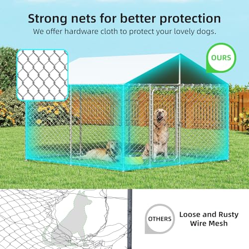 Extra Large Outdoor Dog Kennel with Waterproof Cover and Security Lock H898225