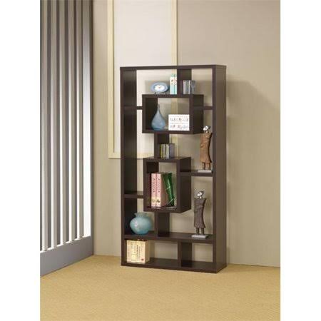 Brown Bookshelf with Rectangular Shelves R342208