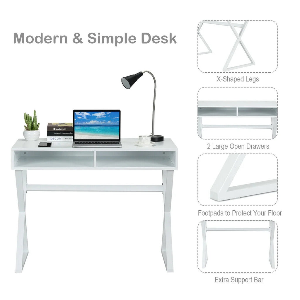 Modern Computer Desk Writing Desk Vanity Table with Storage W11936