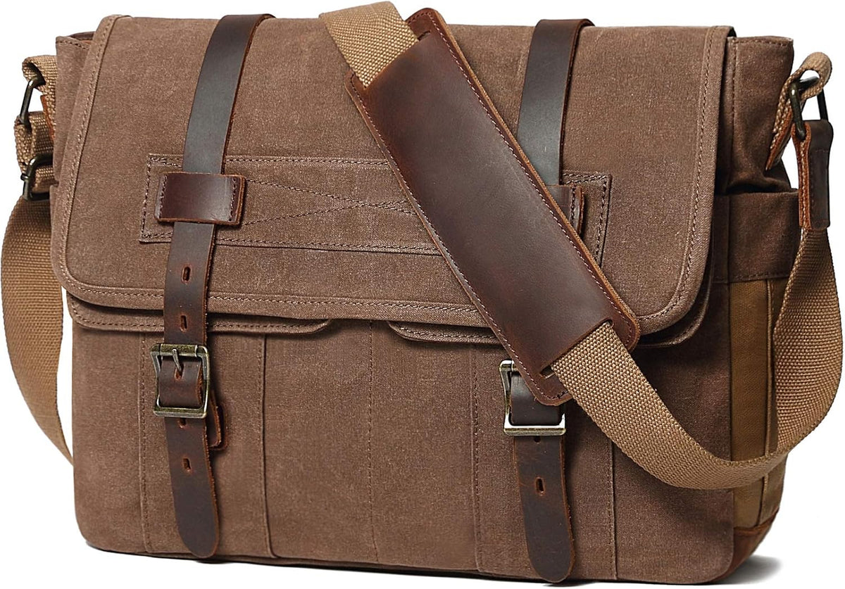 Canvas Messenger Bag Laptop Briefcase R3749