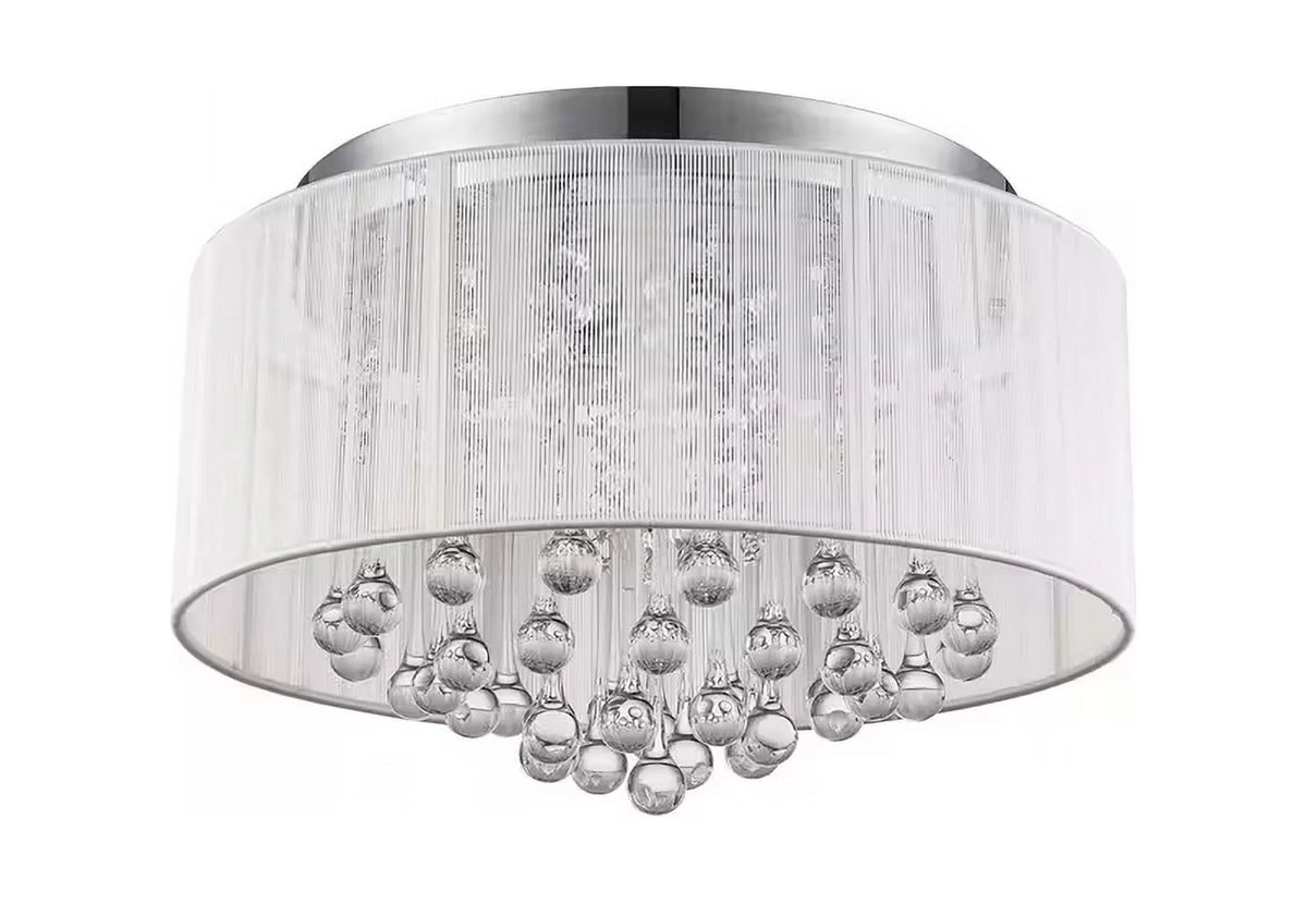 15 in. Chrome LED Flush Mount with Crystal Accent C113270