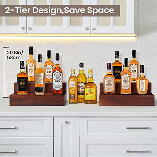 2 Pack 16 Inch 2 Tier Real Wood Bar Shelves M63846