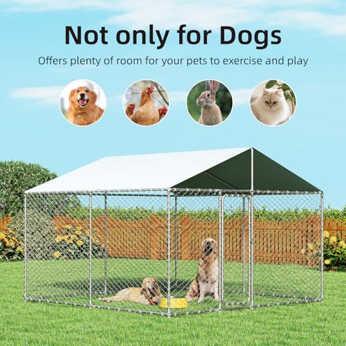 Extra Large Outdoor Dog Kennel with Waterproof Cover and Security Lock H898225
