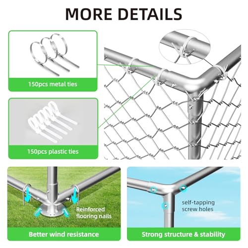Extra Large Outdoor Dog Kennel with Waterproof Cover and Security Lock H898225