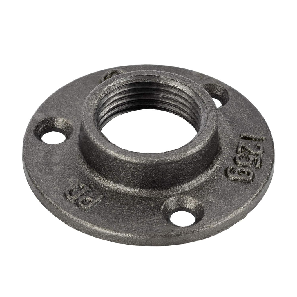 1 Inch Black Malleable Cast Iron Floor Flange 10 Pack W826423