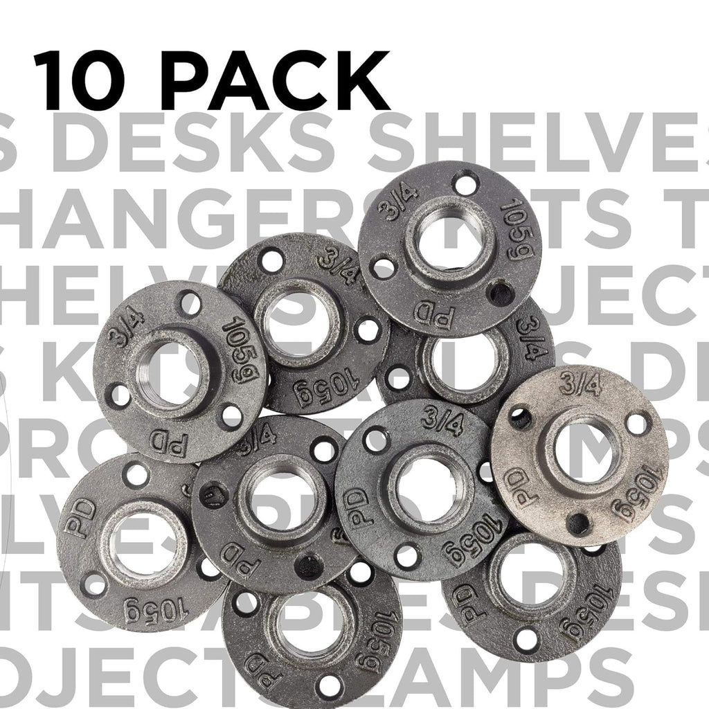 1 Inch Black Malleable Cast Iron Floor Flange 10 Pack W826423