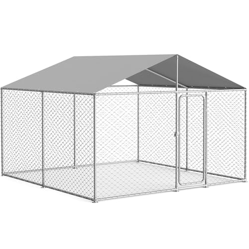 Extra Large Outdoor Dog Kennel with Waterproof Cover and Security Lock H898225
