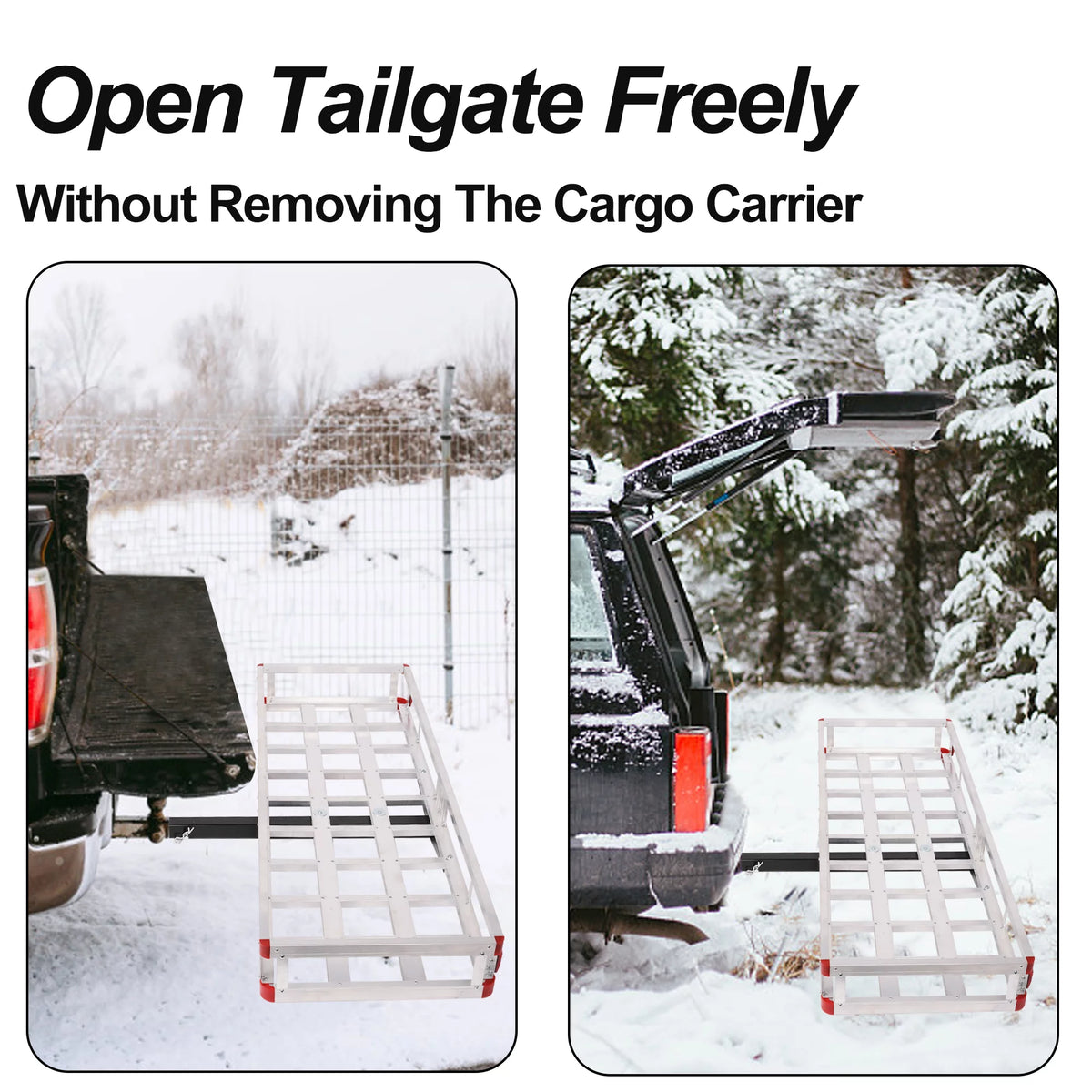 Aluminum Hitch Mounted Cargo Carrier with High Side Rails for 2" Receiver A362