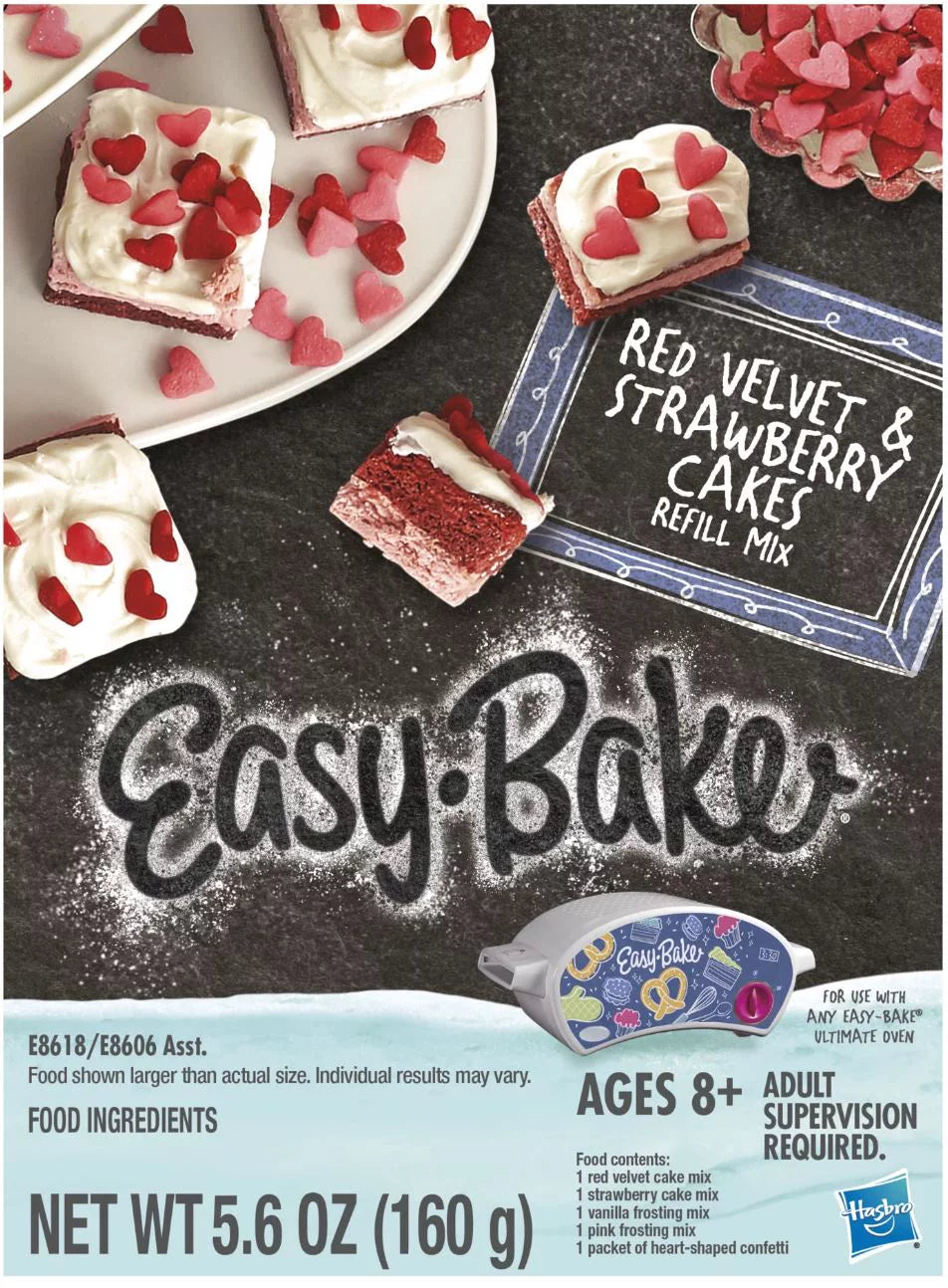 Easy Bake Oven Set with Baking Accessories - 4 Refill mixes (Red Velvet Strawberry Cupcakes, Donut, Pizza and Whoopie Pies), Unicorn Sprinkles Q211