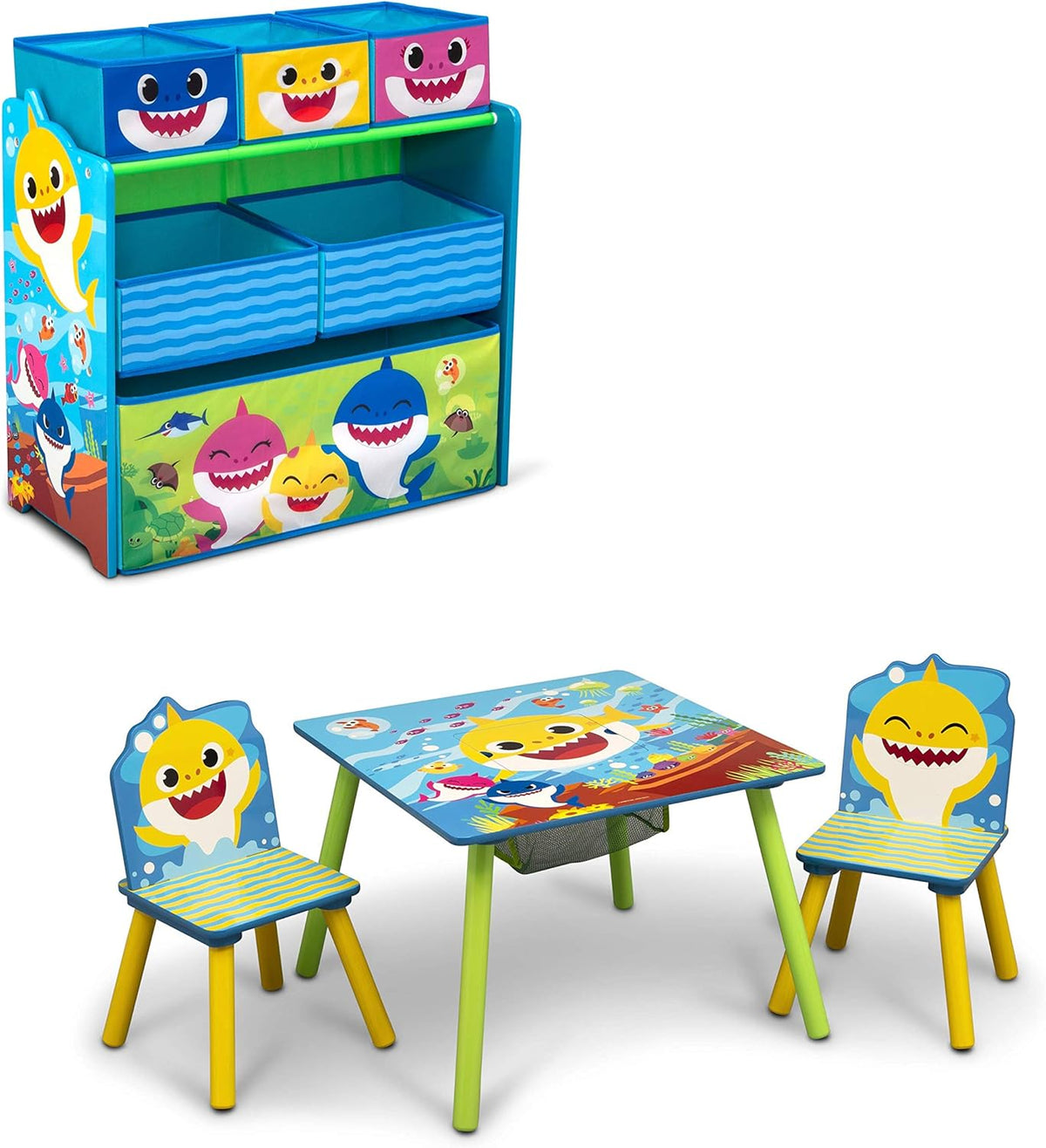 Kids Table and Chair Set with Storage (2 Chairs Included) C473370