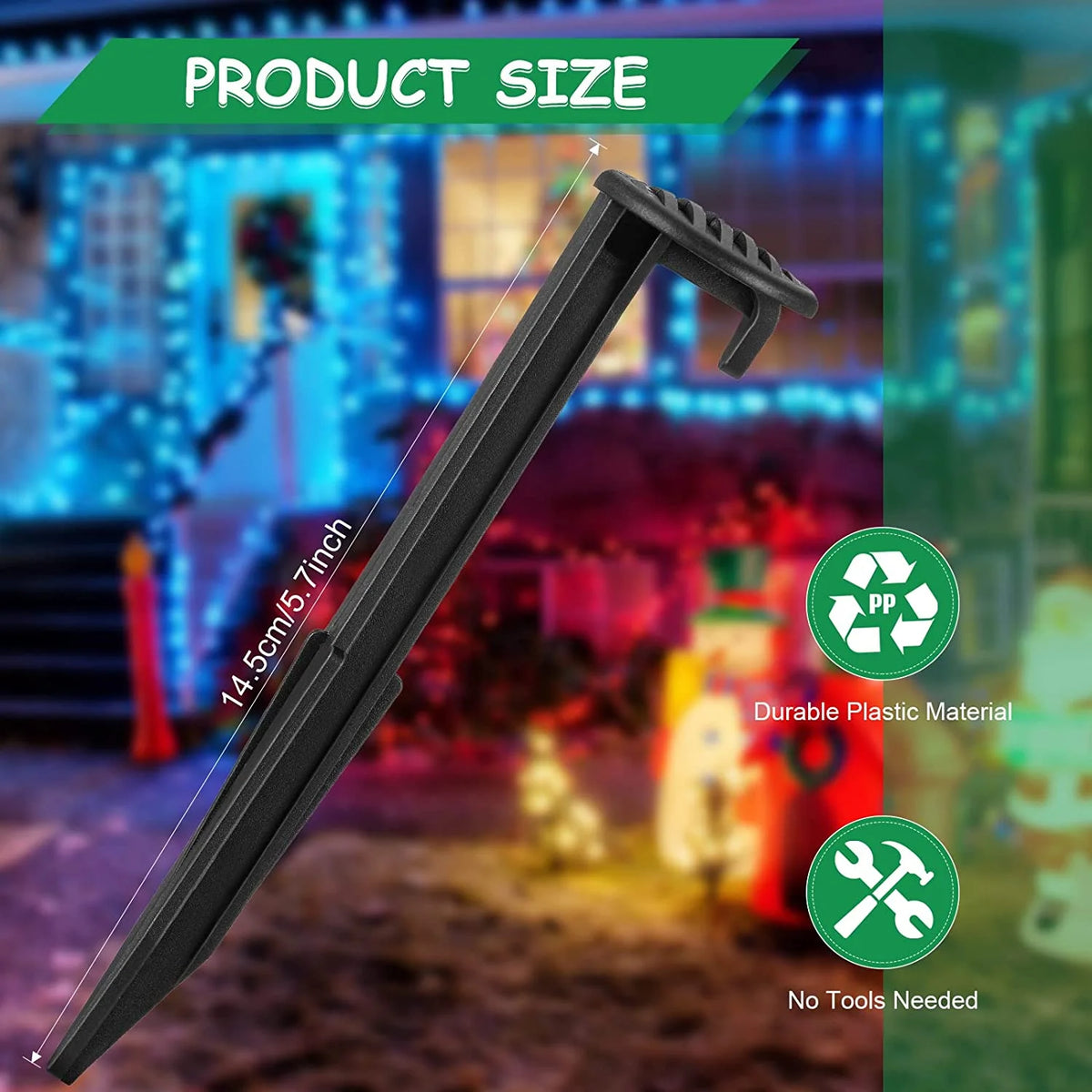 12 Pieces 5.7 Inch Black Plastic Tent Stakes H70715