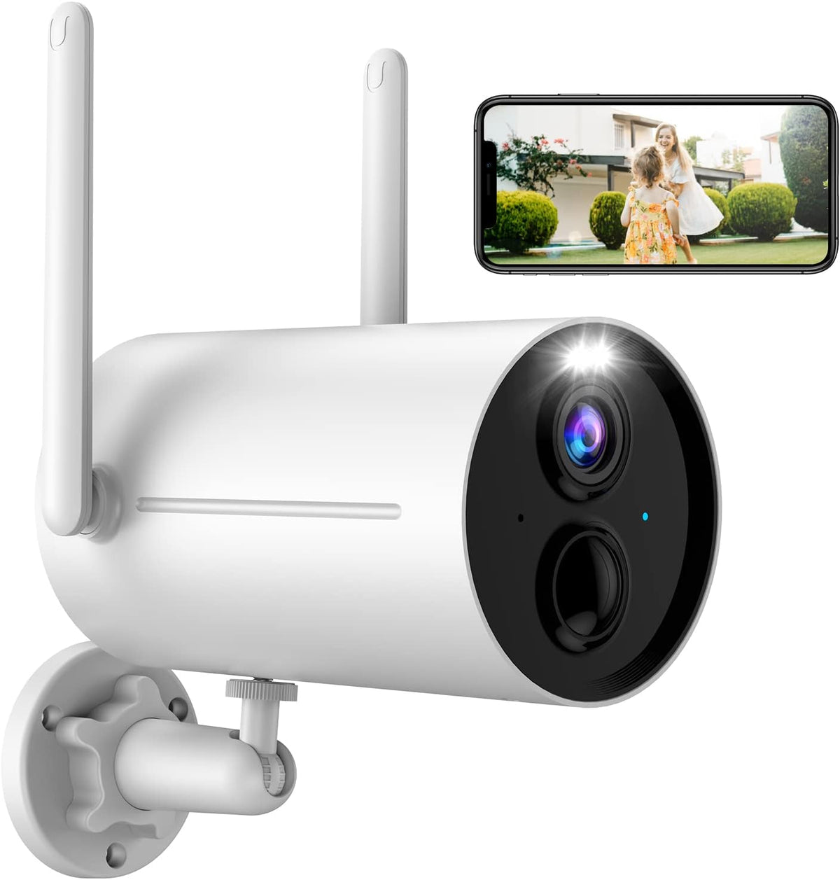 Wireless Outdoor Security Cameras with Spotlight, 1080P Rechargeable WiFi, Color Night Vision, IP65 Weatherproof V45981