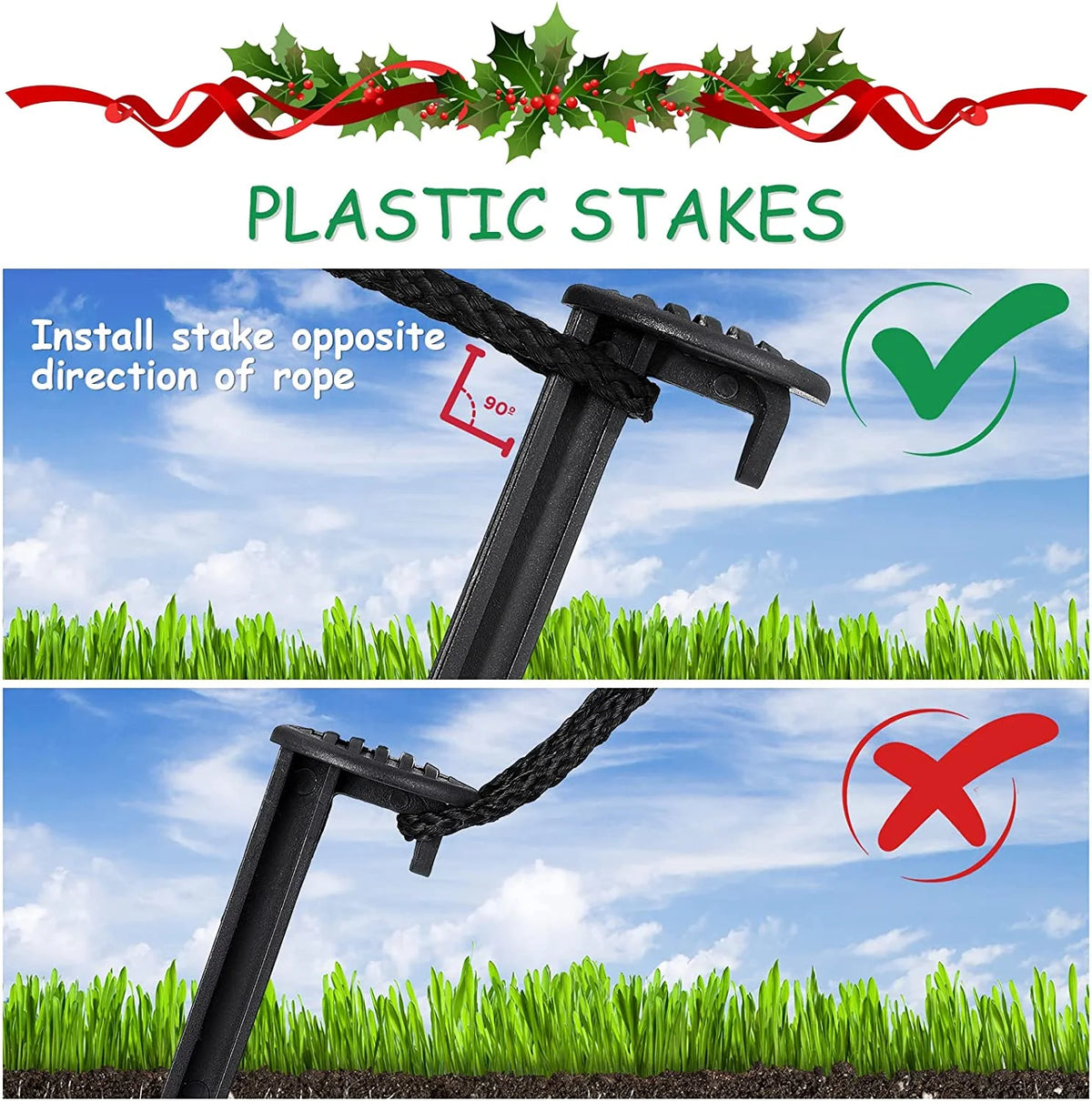 12 Pieces 5.7 Inch Black Plastic Tent Stakes H70715