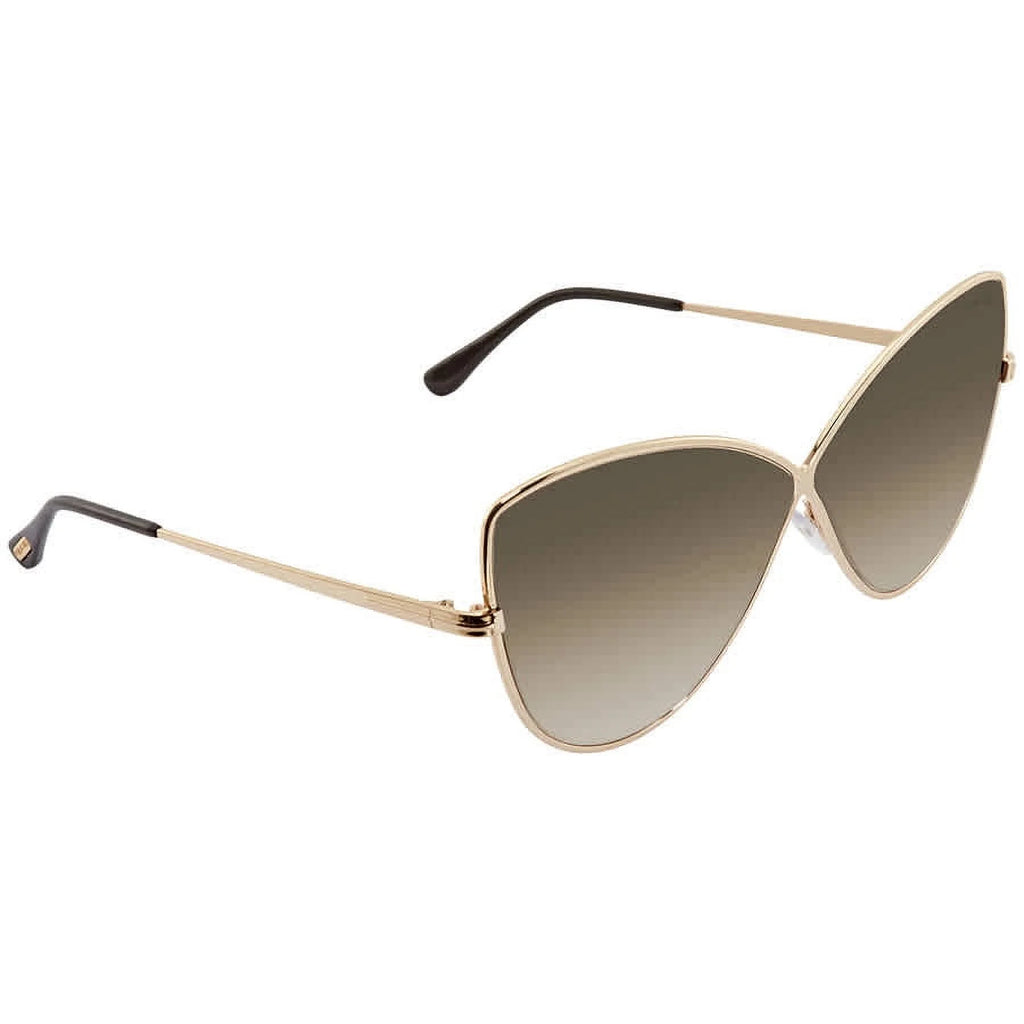 Shiny Rose Gold Gradient Brown Sunglasses J784