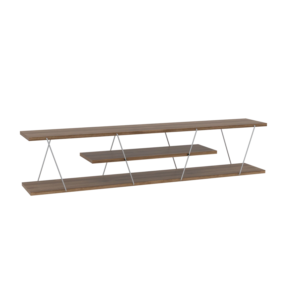 Mid Century Modern 4 Shelves Metal 56 inch Low Tv Stand J2411