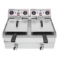 16.9QT / 16L Total Capacity Stainless Steel Faucet Double Tank Deep Fryer F225597