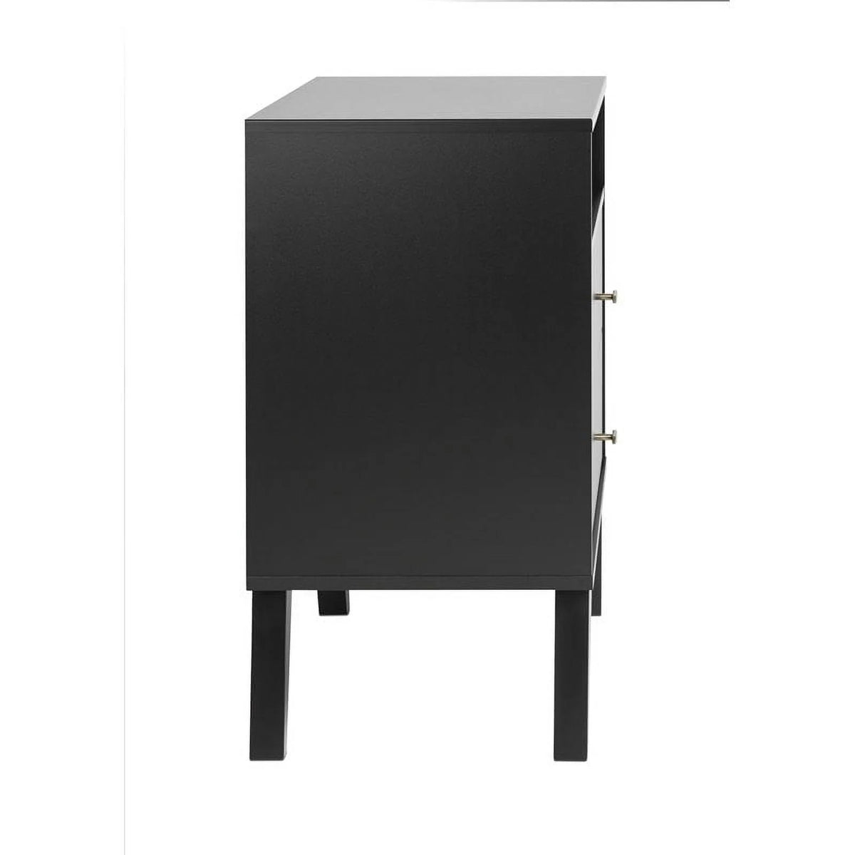 2 Piece Black Wood Nightstand Set with 2 Drawer M79623