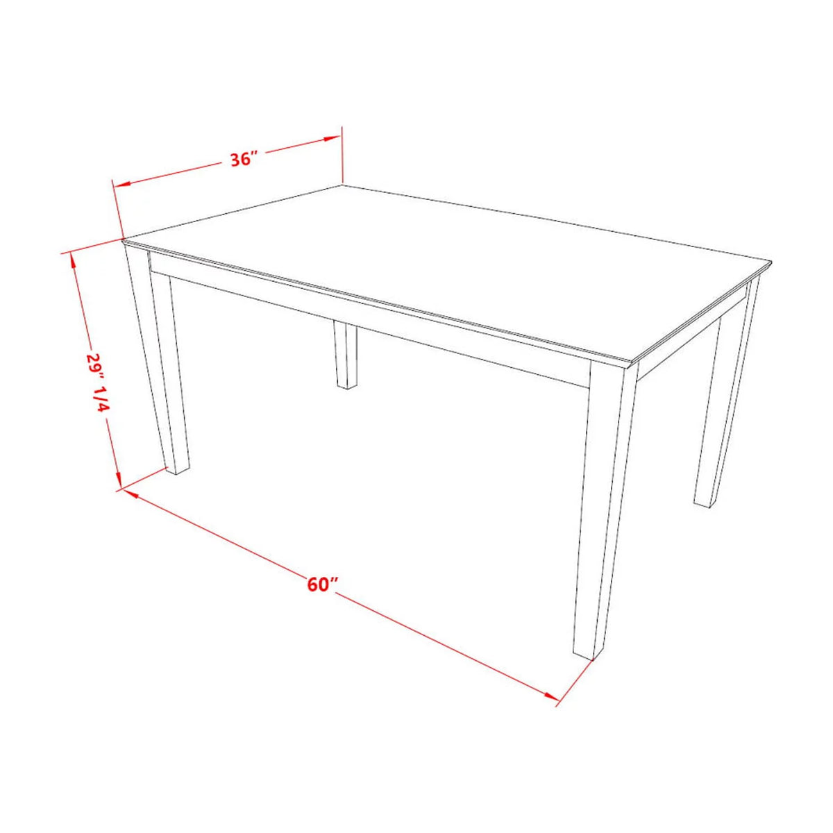Rectangular Solid Wood Dining Table E588