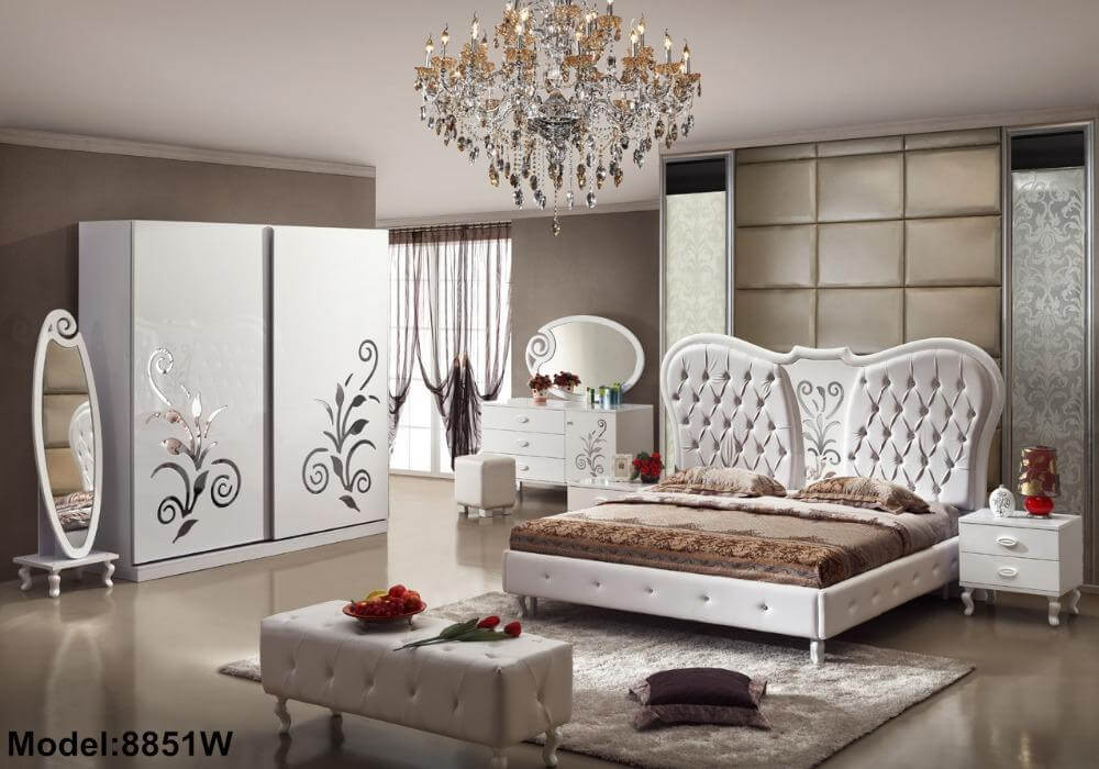 Bedroom Furniture Set, Nightstand, Bed, Wardrobe W832563