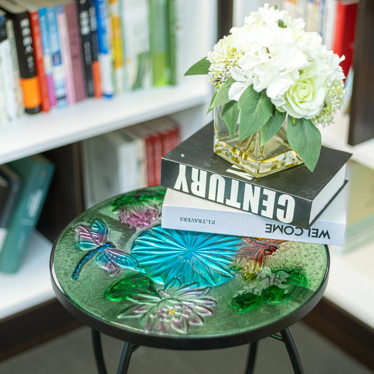Round Glass Outdoor Side Table V4008