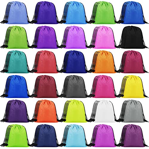 150 Pack Colored Polyester Drawstring Backpacks 12x10 Inch K7844