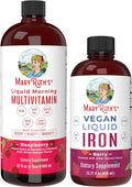 Raspberry Liquid Morning Multivitamin & Berry Iron Liquid Supplement S18844