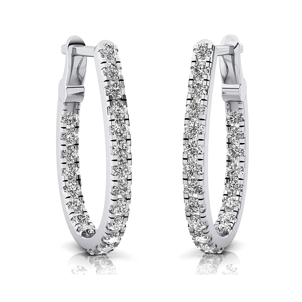 14k Rose Gold Diamond Huggie Earring P255