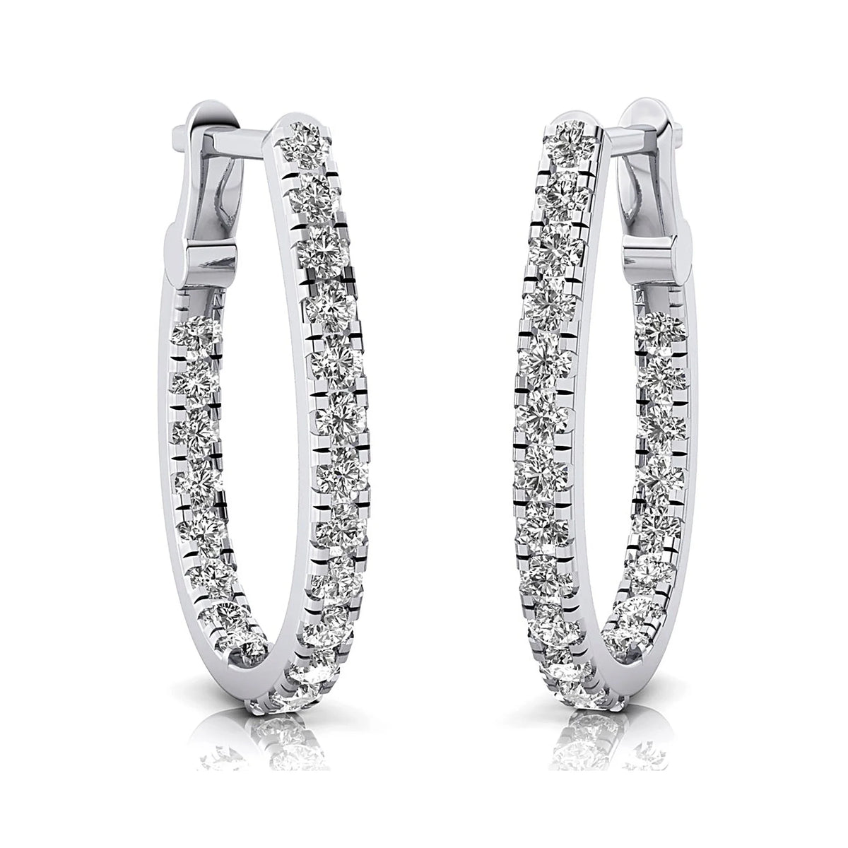 14k Rose Gold Diamond Huggie Earring P255