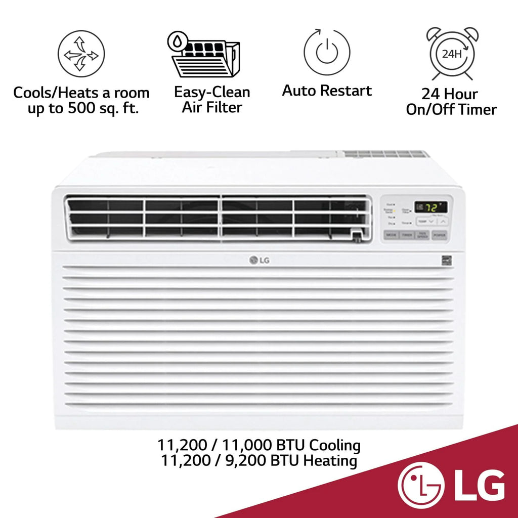 10,000 BTU 230-Volt Through-the-Wall Air Conditioner with Heater, White T205