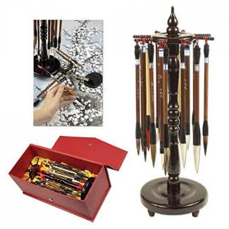 18 Pc Chinese Calligraphy Paint Brush Set F3084