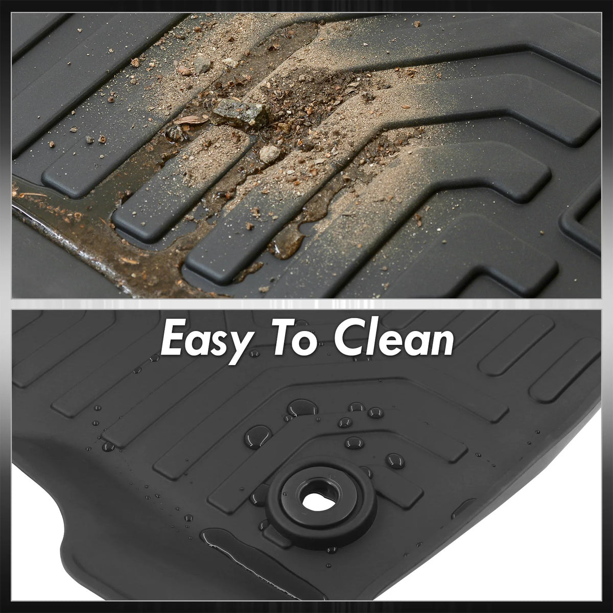 4-Piece All Weather TPE Rubber Floor Mats Front Rear Set R569