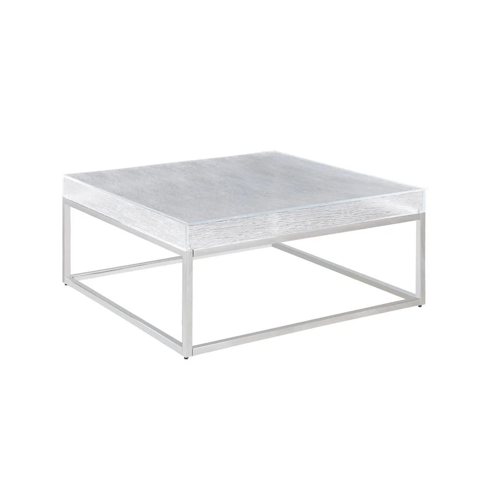 Contemporary Square Cocktail Table with Acrylic Top & Steel Frame K422