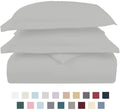King Size Gray Cotton Duvet Cover Set with 4 Pillow Shams O47122