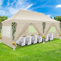 10' x 20' Pop up Canopy Tent with 6 Removable Sidewalls & Carry Bag H100