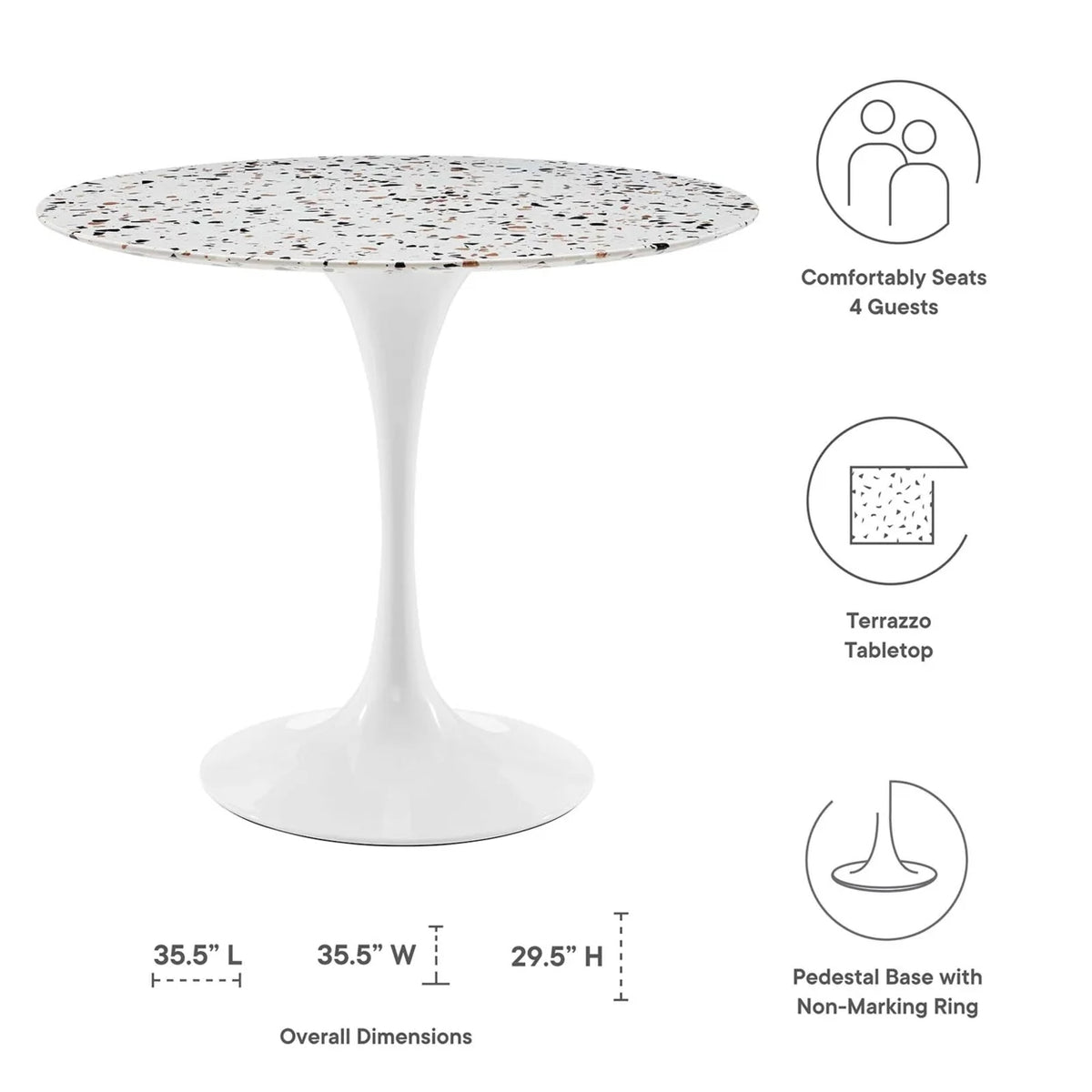 36" Round Terrazzo Dining Table O180815