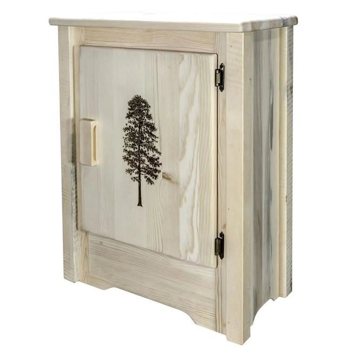 Wood Accent Cabinet with Pine Design in Natural J2910